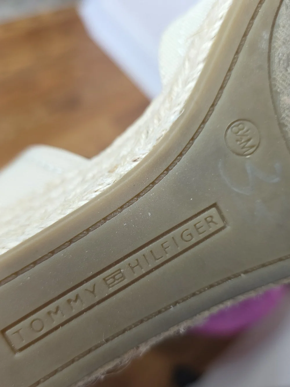 Tommy Hilfiger Nilsa Beige Espadrille Wedge Sandals with Ankle Strap Size 8.5